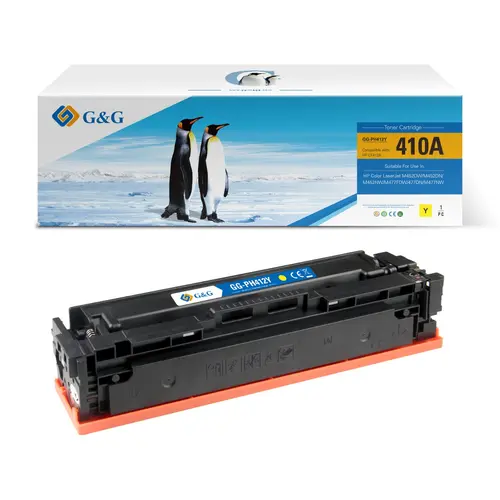 Тонер касета, G&G NT-PH412Y, Yellow – съвместима с HP CF412A (410A), Color LaserJet Pro M452 series/MFP M477 series