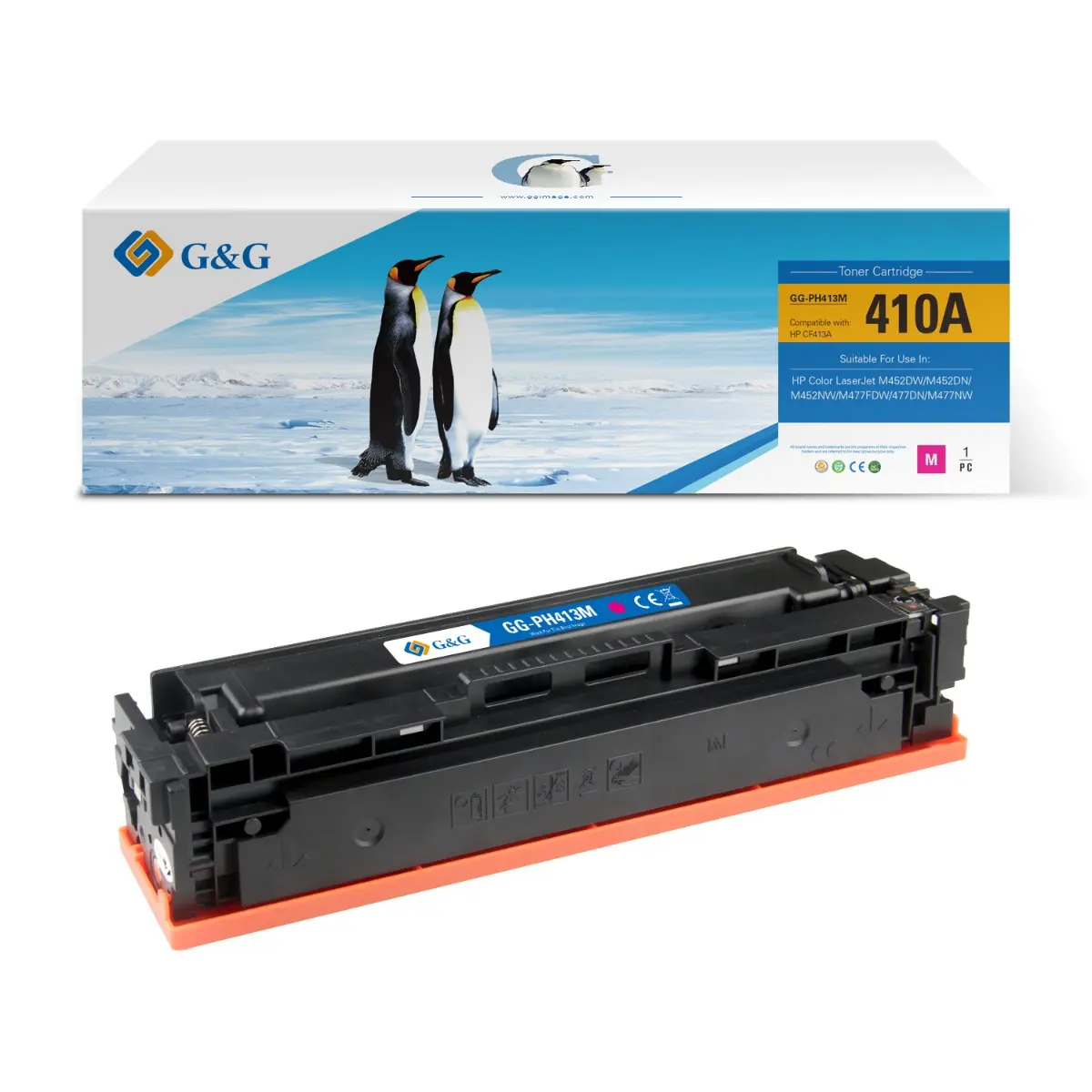КАСЕТА ЗА HP Color LaserJet Pro M452 series/MFP M477 series - /410A/ - CF413A - Magenta - PN NT-PH413M - G&G