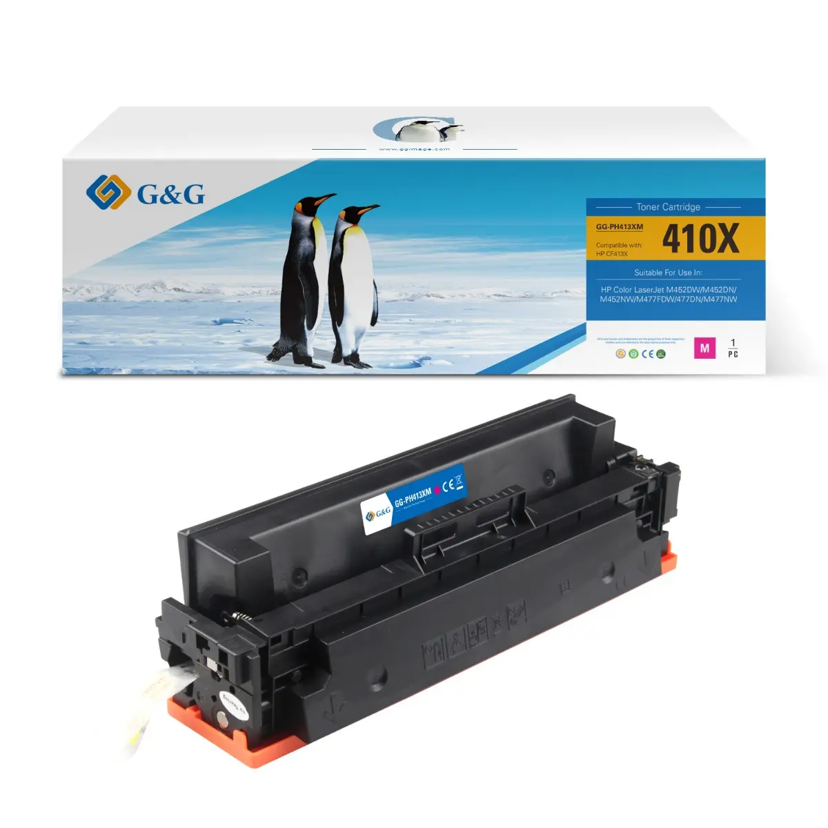КАСЕТА ЗА HP Color LaserJet Pro M452 series/MFP M477 series - HIGH CAPACITY - /410X/ - CF413X - Magenta - PN NT-PH413XM - G&G