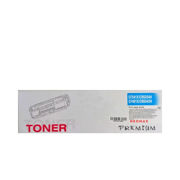 Cartuș toner, NEOMAX, universal, Cyan, capacitate mare – compatibil cu HP CF541X/CF401X (203X) și Canon 5105C002, CRG-045HC (CRG045HC)/CRG-054HC
