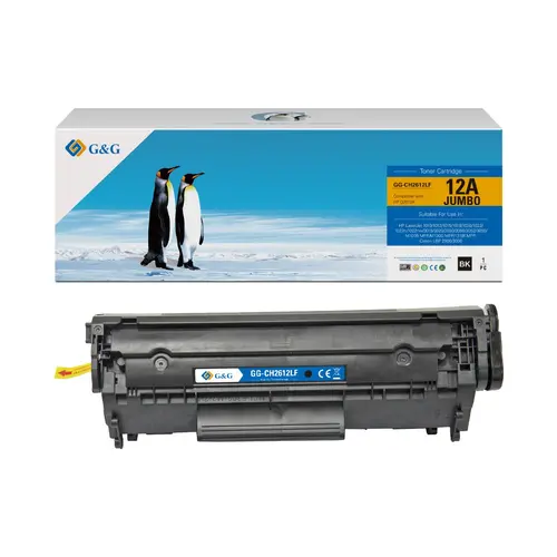 УНИВЕРСАЛНА КАСЕТА (JUMBO) ЗА HP Laserjet 1010/1012/1015/1018/1020/1022/M1319 MFP - Q2612A / CRG-703 (CRG703) / FX-10 (FX10)  - /12A/ - EXTRA HIGH CAPACITY - Black - PN NT-CH2612LF - G&G
