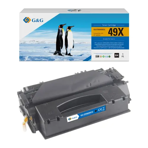 Тонер касета, G&G NT-PH5949XCU, универсална, Black, висок капацитет – съвместима с HP Q5949X/Q7553X и Canon CRG-708H (CRG708H)/CRG-715H (CRG715H), LaserJet 1320/P2010/P2014/P2015, LBP3310/LBP3370/LBP3300/LBP3360