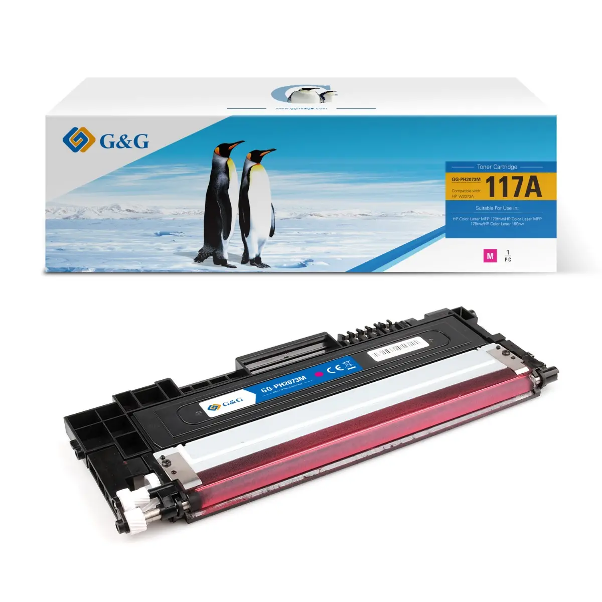 Cartuș (JUMBO) pentru HP Color Laser MFP 179FNW/MFP 178NW/150NW - /117A/ - JUMBO - Magenta - W2073A - PN NT-PH2073M - G&G