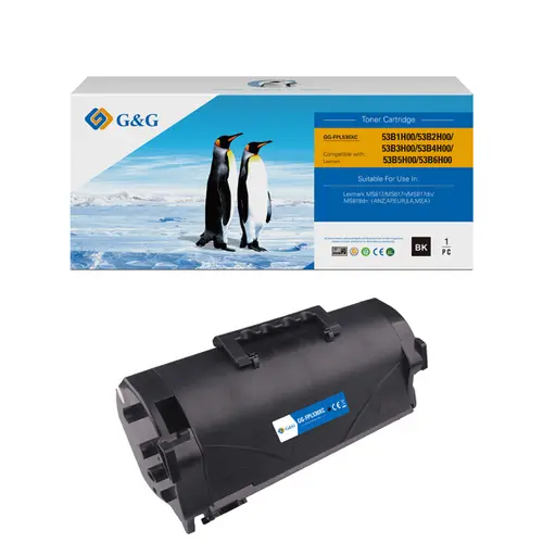 CARTUȘ PENTRU LEXMARK MS817/MS818 - CAPACITATE MARE - 53B2H00 - Negru - PN NT-FPL530XC - G&G - 1