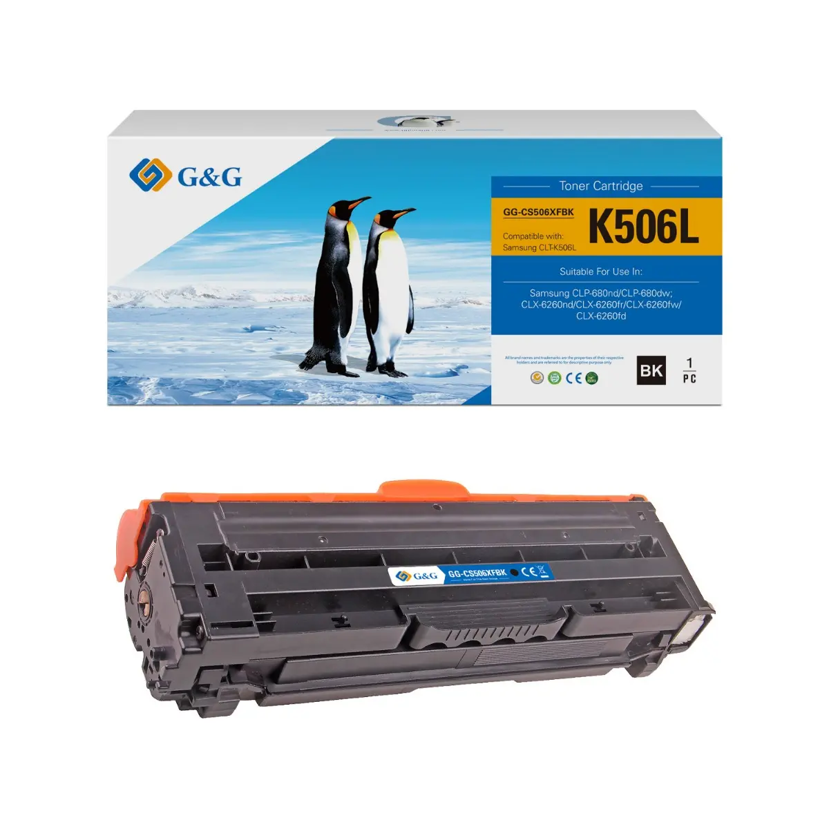 КАСЕТА ЗА SAMSUNG CLP680/CLX6260 - HIGH CAPACITY - Black - CLT-K506L (CLTK506L) - SU173A - PN NT-CS506XBKJJ/NT-CS506XFBK - G&G