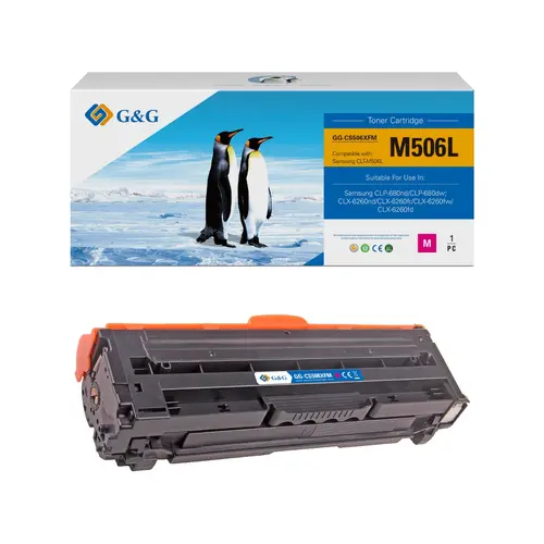 ΚΑΣΕΤΑ ΓΙΑ SAMSUNG CLP680/CLX6260 - ΥΨΗΛΗΣ ΧΩΡΗΤΙΚΟΤΗΤΑΣ - Magenta - CLT-M506L (CLTM506L) - SU307A - PN NT-CS506XMJJ/NT-CS506XFM - G&G - 1