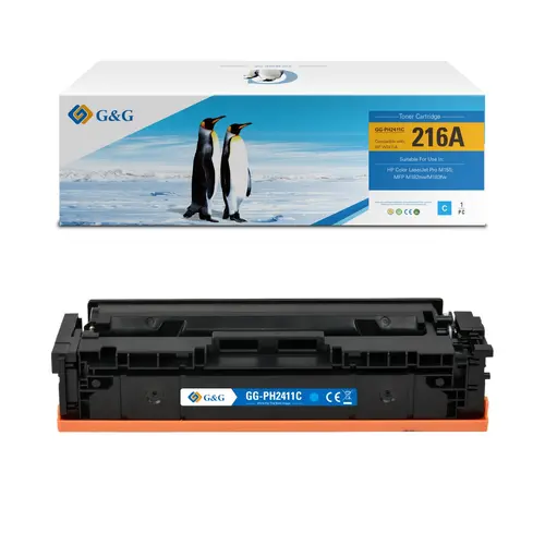 Κασέτα τόνερ, G&G NT-PH2411C, Cyan – συμβατή με HP W2411A (216A), Color LaserJet Pro M155/MFP M182nw/M183fw - 1