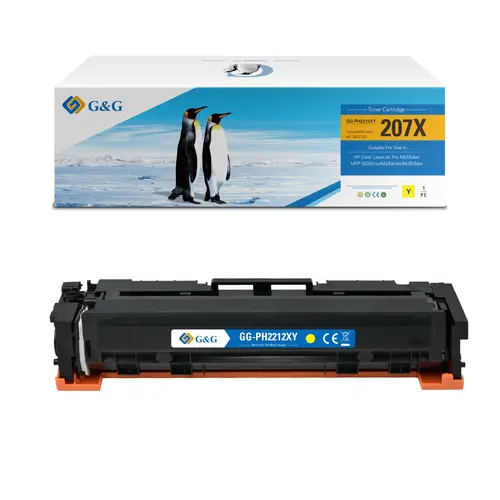 Κασέτα τόνερ, G&G NT-PH2212XY, υψηλής χωρητικότητας, Κίτρινο – συμβατή με HP W2212X (207X), Color LaserJet Pro M255dw/MFP M282nw/M283cdw/M283fdw - 1