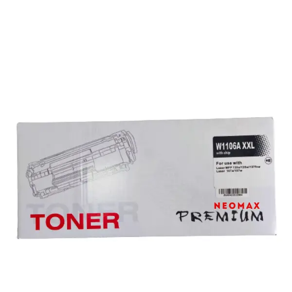 Cartuș toner, NEOMAX, XXL, cu cip, capacitate extra mare – compatibil cu HP W1106A (106A), Laser MFP 135/137/107