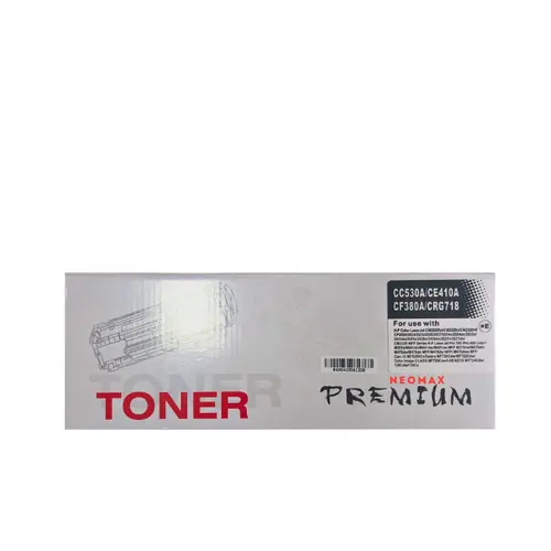 Cartuș universal pentru HP Color LaserJet CC530A/CE410A/CF380A/CANON CRG-718BK (CRG718BK) - Negru - PN HT-CC530 - NEOMAX - 1
