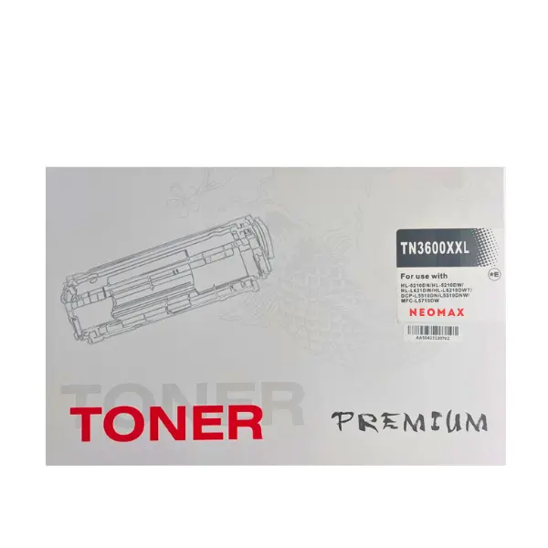 КАСЕТА ЗА BROTHER DCP L5510DW/HL L6210D/L5210DW/L5210DN/MFC L5710DW/L5710DN - ULTRA HIGH CAPACITY - TN3600XXL (TN-3600XXL) - WITH CHIP / С ЧИП - Black - PN BT-TN3600XXL - NEOMAX
