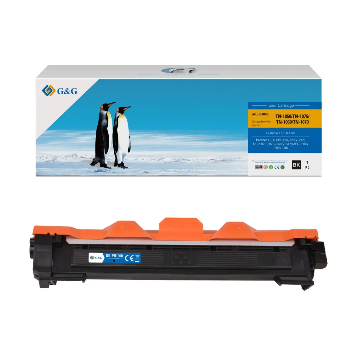 Cartuș universal pentru BROTHER HL 1110/1111/1112/DCP 1510/1511/1512/MFC 1810/1811/1815/ - TN1030 (TN-1030)/TN1000 (TN-1000)/TN1040 (TN-1040)/TN1050