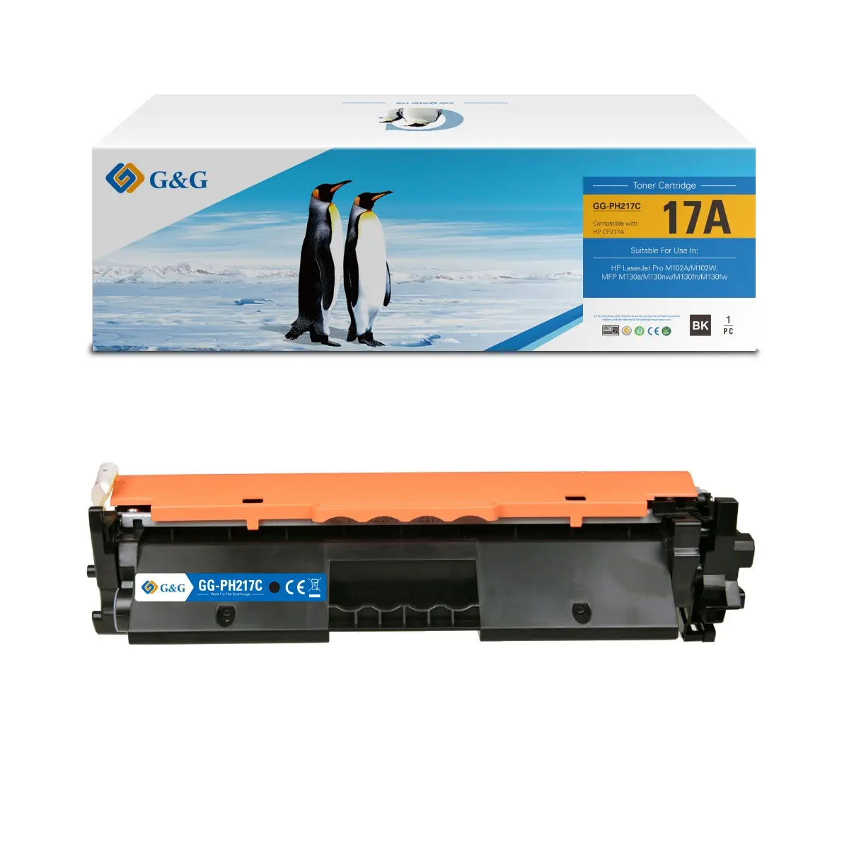 КАСЕТА ЗА HP Laserjet Pro M102W/MFP M130A/M130NW - WITH CHIP / С ЧИП - Black - /17А/ - CF217A - PN NT-PH217/PH217C - G&G