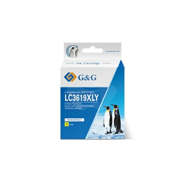Cap de imprimare pentru BROTHER MFC J2330DW/J2730DW/J3530DW/J3930DW - CAPACITATE MARE - Galben - LC3619XLY (LC-3619XLY) - PN NP-B-03619XLY - G&G