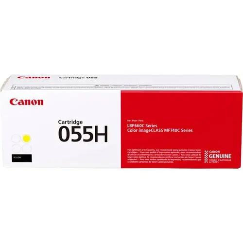 Cartuș pentru CANON i-SENSYS LBP660C series/MF740C Series - Galben - CAPACITATE MARE - CRG055HY (CRG-055HY) - PN 3017C002AA Cartuș pentru CANON i-SENSYS LBP660C series/MF740C Series - Galben - CAPACITATE MARE - CRG055HY (CRG-055HY) - PN 3017C002AA