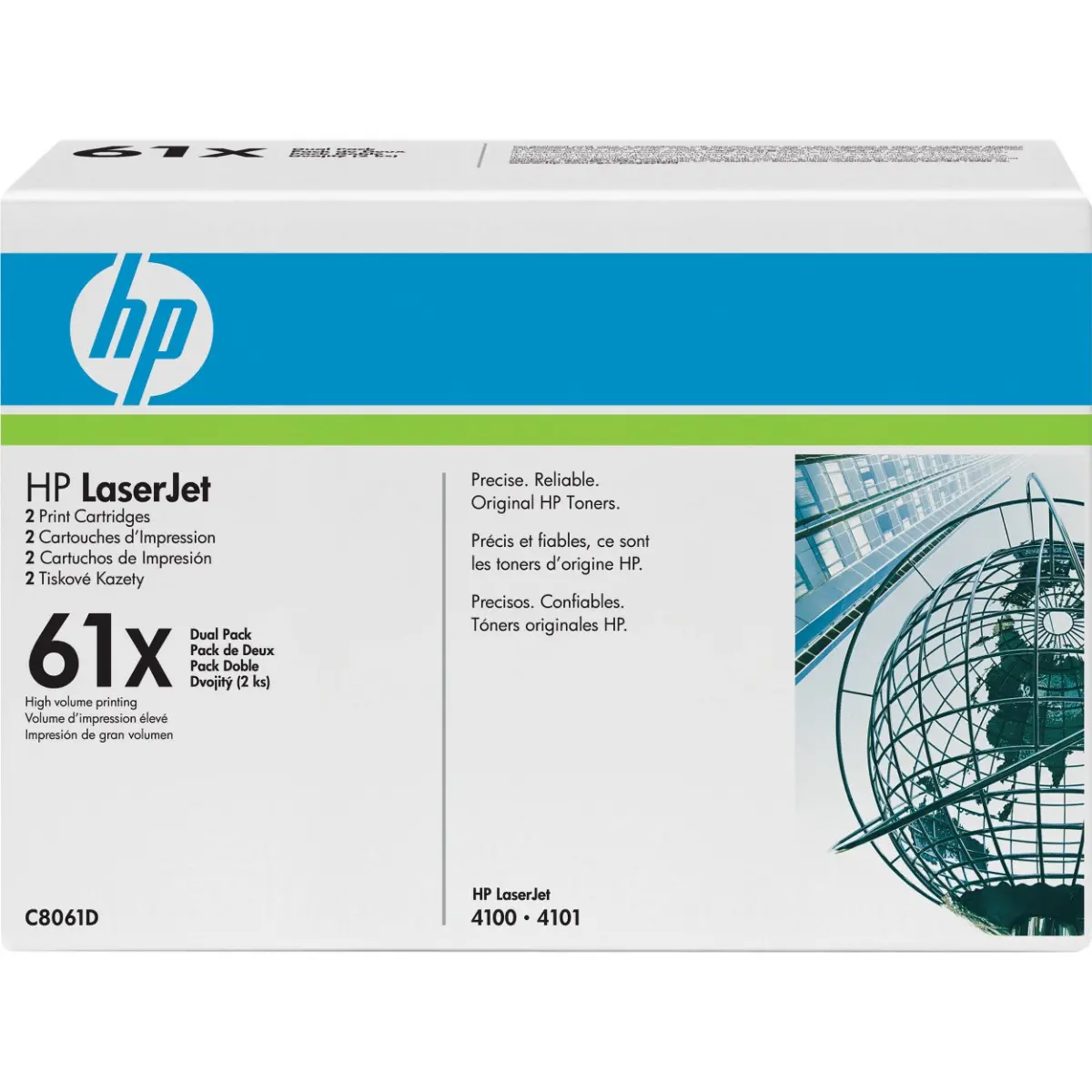 SET 2 CARTUȘE PENTRU HP Laserjet 4100 Series - PACHET DUBLU - OUTLET - Negru - /61X/ - PN C8061D