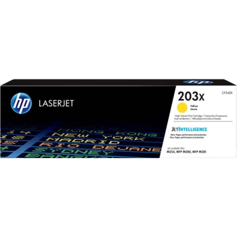 КАСЕТА ЗА HP Color LaserJet Pro M254nw/M254dw/MFP M280nw/MFP M281fdn/MFP M281fdw - HIGH CAPACITY - /203X/ - Yellow - PN CF542X