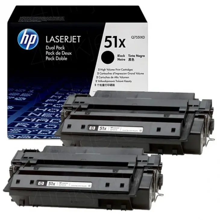 ΣΕΤ 2 ΚΑΣΕΤΕΣ ΓΙΑ HP Laserjet P3005/M3035 MFP/M3027 MFP - ΥΨΗΛΗΣ ΧΩΡΗΤΙΚΟΤΗΤΑΣ - Μαύρο - /51X/ - ΔΙΠΛΗ ΣΥΣΚΕΥΑΣΙΑ - PN Q7551XD