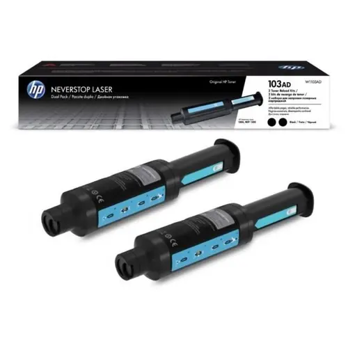 ΣΕΤ 2 ΚΑΣΕΤΕΣ ΓΙΑ HP NEVERSTOP Laser 1000/MFP 1200 - Μαύρο - ΔΙΠΛΗ ΣΥΣΚΕΥΑΣΙΑ - /103AD/ - PN W1103AD - 1