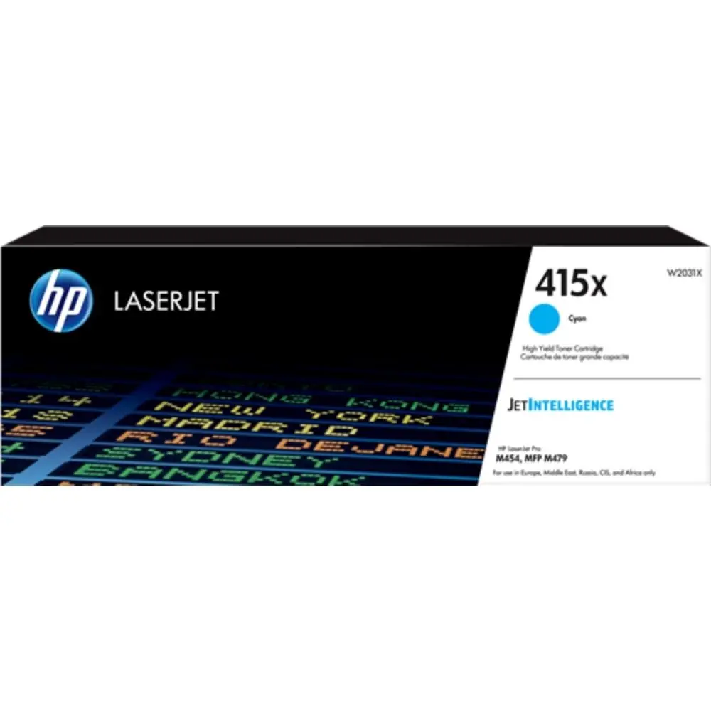 ΚΑΣΕΤΑ ΓΙΑ HP Color Laserjet PRO M454/MFP M479 - ΥΨΗΛΗΣ ΧΩΡΗΤΙΚΟΤΗΤΑΣ - Κυανό - /415X/ - PN W2031X