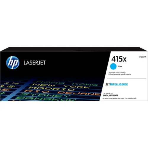 ΚΑΣΕΤΑ ΓΙΑ HP Color Laserjet PRO M454/MFP M479 - ΥΨΗΛΗΣ ΧΩΡΗΤΙΚΟΤΗΤΑΣ - Κυανό - /415X/ - PN W2031X - 1