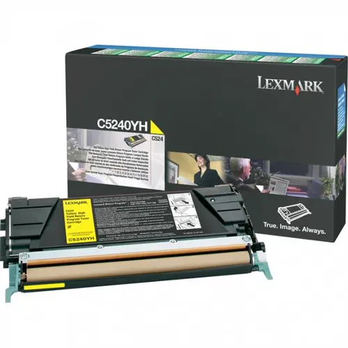 Cartuș pentru LEXMARK OPTRA C524/C532/C534 - Galben - CAPACITATE MARE - Cartuș program de returnare - OUTLET - PN C5240YH - 1