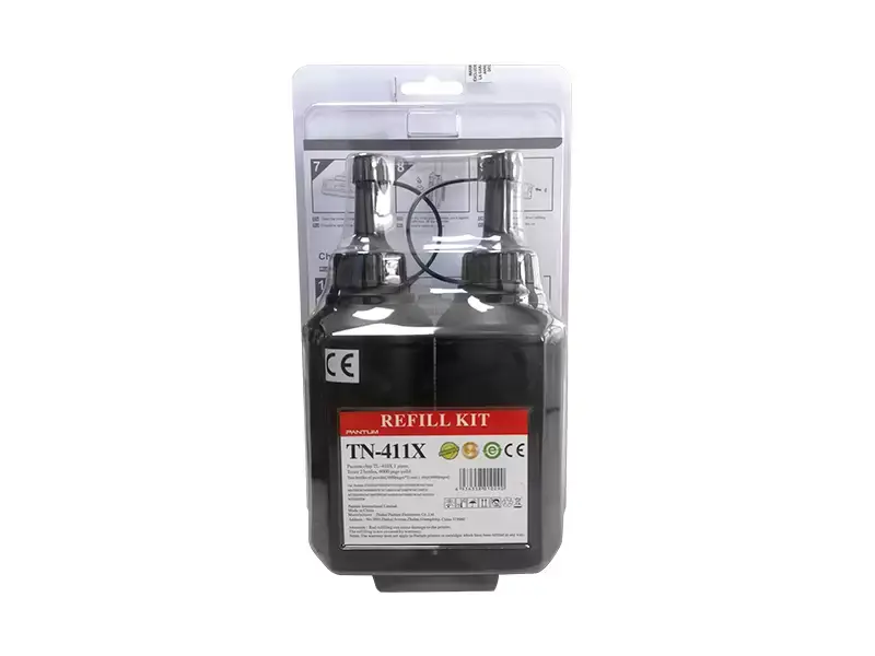 КОМПЛЕКТ ЗА РЕЦИКЛИРАНЕ НА КАСЕТИ ЗА PANTUM P3010/P3300/M6700/M7100/M6800/M7200/M7300/M7310DW - тонер бутилки 2 броя за 3000k всяка + чип 1 брой за 6000k - PN TN-411X (TN411X) - image 1