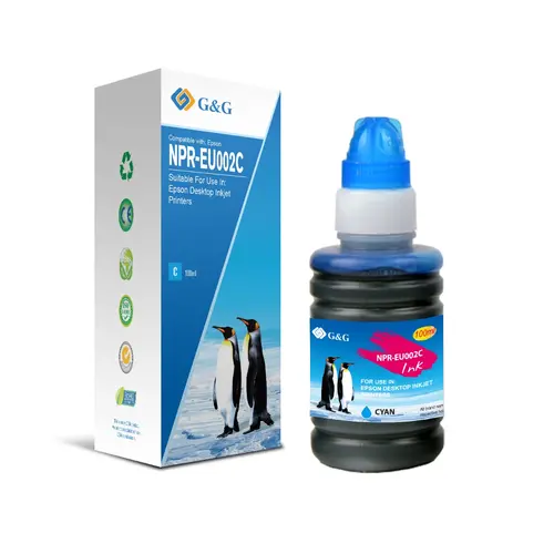 Sticlă de cerneală, G&G NI-0111C/NPR-UU002C, universală, Cyan – compatibilă cu HP și Canon/Lexmark/Brother - 1