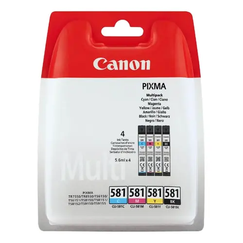 КОМПЛЕКТ 4 ГЛАВИ ЗА CANON PIXMA TR 7550/8550/TS 6150/6151/8150/8151/8152/9150/9155 - Multipack - 4 ink tanks - /581/ - C/MY/B - CLI581BK (CLI-581BK)/CLI581C (CLI-581C)/CLI581M (CLI-581M)/CLI581Y (CLI-581Y) - PN 2103C004