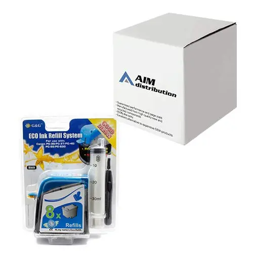 РЕФИЛ (ECO REFILL KIT) ЗА ГЛАВИ ЗА CANON PIXMA IP1800/IP1900/IP2600/MP190/MP198/MP210/MP220/MP1180/MP1880/MX300 - PG-40 (PG40)/PG-37 (PG37)/PG-50 (PG50) - Black - OUTLET - PN NR-0PG40 -  1 x 70,0 ml - G&G