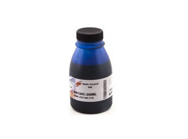 БУТИЛКА УНИВЕРСАЛНО МАСТИЛО ЗА CANON/HP/LEXMARK/BROTHER - Dye Ink - Cyan - Static Control - PN INK011C