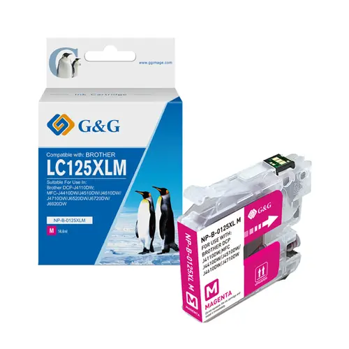 УНИВЕРСАЛНА ГЛАВА ЗА BROTHER DCP J4110DW/MFC J4410DW/J4510DW/J4610DW/J4710DW - HIGH CAPACITY - Magenta - LC123M (LC-123M)/LC125XLM (LC-125XLM) - PN NP-B-0125XLM - G&G