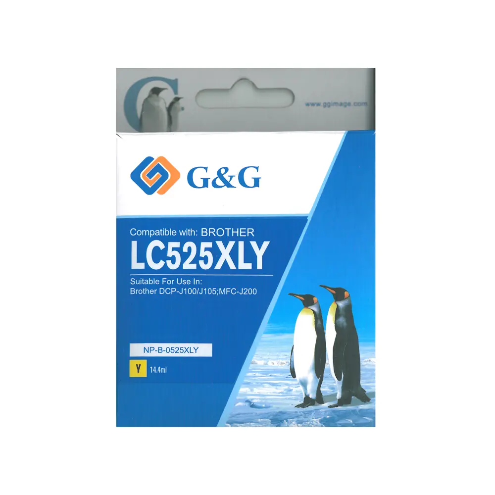 Cap de imprimare pentru BROTHER DCP J100/J105/MFC J200 - Galben - LC525XLY (LC-525XLY) - CAPACITATE MARE - PN NP-B-0525XLY - G&G