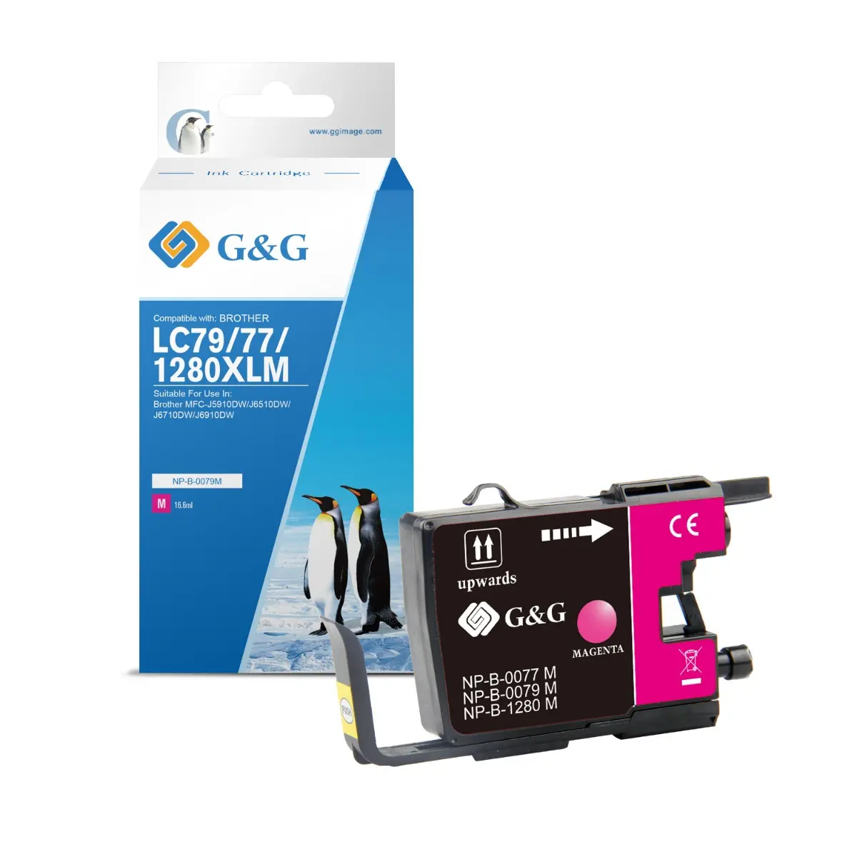 ΚΕΦΑΛΗ ΓΙΑ BROTHER MFC J6510/J6710/J6910 - Ματζέντα - LC1280M (LC-1280M) - PN NP-B-0079M - G&G
