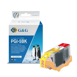 ГЛАВА ЗА CANON PIXMA IP 4200/5200/5200R/6600D/MP 500/800 - PGI-5BK (PGI5BK) - Pigment Black - Ink Tank - WITH CHIP / С ЧИП - RED BOX - /5/ - 0628B002 -  PN NP-C-0005BK(PG) - G&G