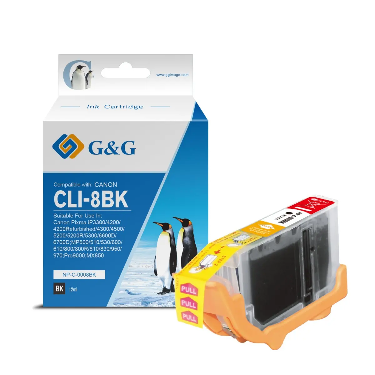 CAP DE IMPRIMARE PENTRU CANON PIXMA IP 4200/5200/5200R/6600D/MP 500/800 - CLI-8BK (CLI8BK) - Negru - Rezervor de cerneală - CU CIP - /8/ - 0620B002
