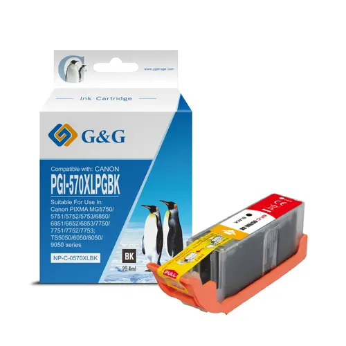 ГЛАВА ЗА CANON PIXMA MG 5750/5751/5752/5753/6850/6851/6852/6853/7750/7751/7752/7753 - HIGH CAPACITY - Black - BS0318C - /570XL/ - PGI-570XLBK (PGI570XLBK) PIGMENT - PN NP-C-0570XLBK - G&G