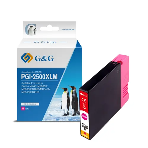 ΚΕΦΑΛΗ ΓΙΑ CANON MAXIFY MB 5350/5050/IB 4050 - ΥΨΗΛΗΣ ΧΩΡΗΤΙΚΟΤΗΤΑΣ - Ματζέντα - δοχείο μελάνης - /2500/ - PGI-2500XLM (PGI2500XLM) - 9266B001 - 1