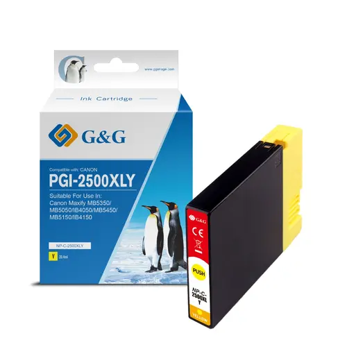 ΚΕΦΑΛΗ ΓΙΑ CANON MAXIFY MB 5350/5050/IB 4050 - ΥΨΗΛΗΣ ΧΩΡΗΤΙΚΟΤΗΤΑΣ - Κίτρινο - δοχείο μελάνης - /2500/ - PGI-2500XLY (PGI2500XLY) - 9267B001 - 1