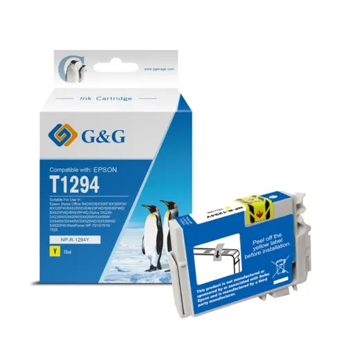 Κεφαλή εκτύπωσης για Epson Stylus Office BX 305F/525WD/Stylus BX 305FW/320FW/625FWD/SX 420W/425W/525WD/620FW - Κίτρινο - T1294 - G&G - 1
