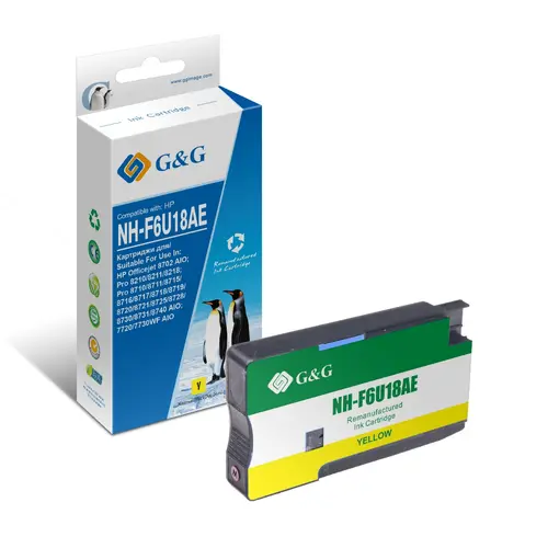 ГЛАВА ЗА HP Officejet 8702 AIO/Pro 8210/8211/8218/Pro 8710/8711/8715/8716/8717/8718/8719/8720/8721/8725/8728/8730/8731/8740 AIO - HIGH CAPACITY - Yellow - /953XL/ - F6U18AE - PN NP-R00953XLY - G&G