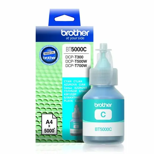 БУТИЛКА МАСТИЛО ЗА BROTHER DCP T300/T500W/T700W - Ink Bottle - Cyan - PN BT5000C (BT-5000C) - 1