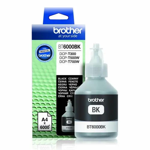 БУТИЛКА МАСТИЛО ЗА BROTHER DCP T300/T500W/T700W - Ink Bottle - Black - PN BT6000BK (BT-6000BK) - 1