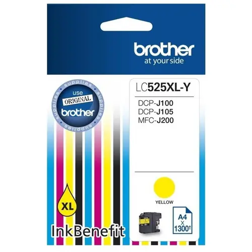 Cap de imprimare pentru BROTHER DCP J100/J105/MFC J200 - Galben - CAPACITATE MARE - PN LC525XLY (LC-525XLY) - 1