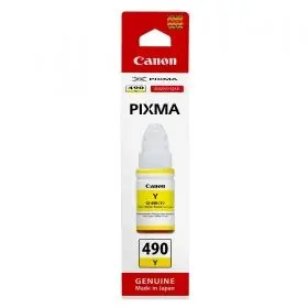 Φιάλη μελανιού για CANON PIXMA G1400/G2400/G3400 - /490/ - GI-490Y (GI490Y) - Φιάλη μελανιού - Κίτρινο - PN BS0666C001AA - 1