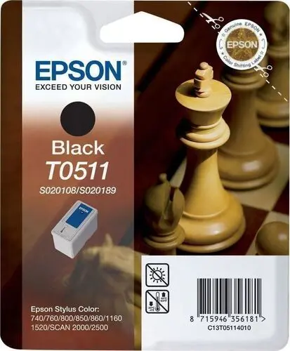 CAP DE IMPRIMARE PENTRU EPSON STYLUS 740/760/800/850/860/1160/1520/SCAN 2000/2500 - S020108/S020189 - Negru - OUTLET - PN C13T051140