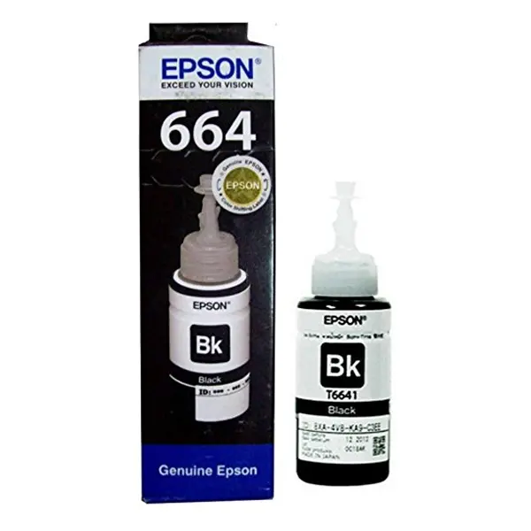 ΜΠΟΥΚΑΛΑ ΜΕΛΑΝΙΟΥ ΓΙΑ EPSON EcoTank L100/L110/L200/L210/L300/L355/L550 - Μπουκάλα μελανιού - Μαύρο - /664/ - T6641 - PN C13T66414A