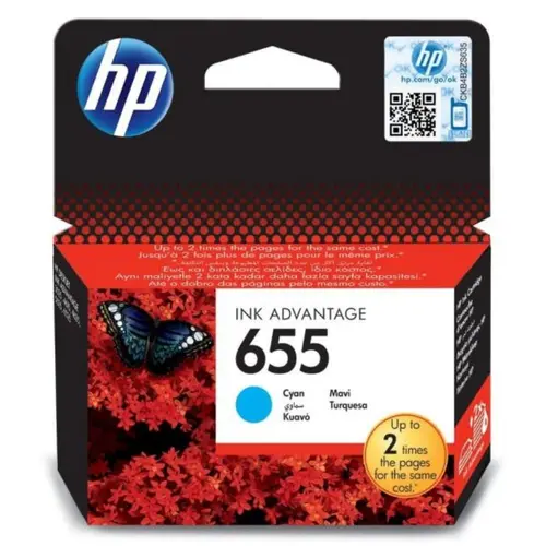 ГЛАВА ЗА HEWLETT PACKARD Deskjet ink advantage 3525/4615/4625/5522/6525 - Cyan - /655/ - PN CZ110AE 