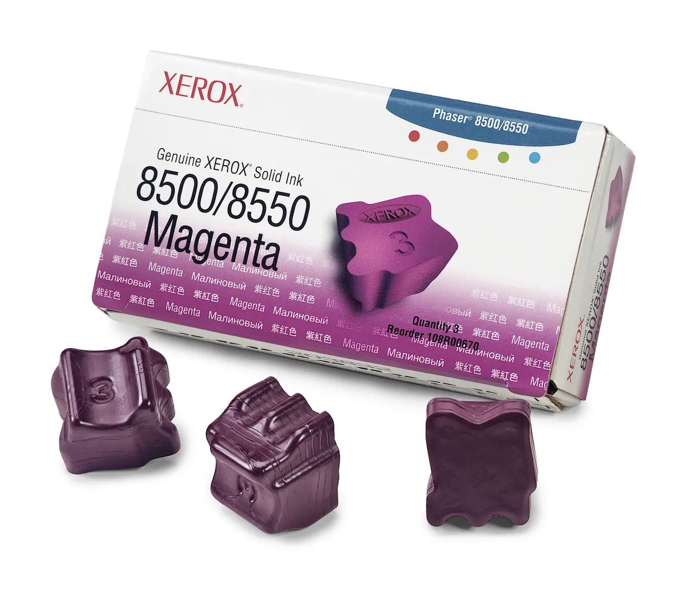 CERNEALĂ PENTRU XEROX ColorStix PHASER 8500/8550 - cerneală 3 bastoane magenta - OUTLET - PN 108R00670