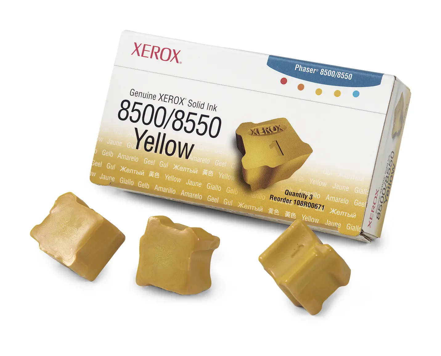 ΜΕΛΑΝΙ ΓΙΑ XEROX ColorStix PHASER 8500/8550 - μελάνι 3 κίτρινες ράβδοι - OUTLET - PN 108R00671